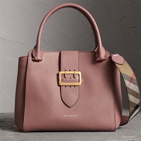 burberry small crest-embossed tote|Burberry medium buckle tote pink.